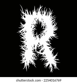 Metal music style font.White letter on black background.