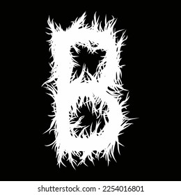 Metal music style font.White letter on black background.