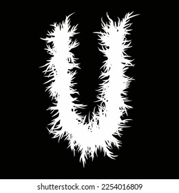 Metal music style font.White letter on black background.