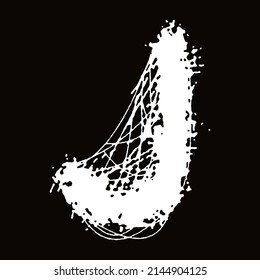 Metal music style letter.White font with smudges.