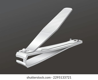 Metal Nail Clipper, vector image isolated, eps