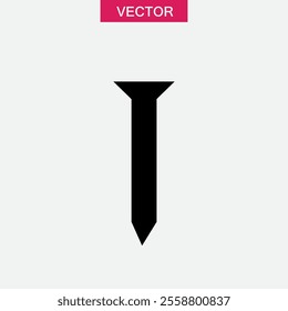 Metal, nail icon. vector flat black trendy style illustration for web and app..eps