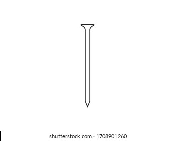 Metal, nail icon. Vector illustration, flat design.