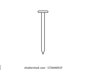 Metal, nail icon. Vector illustration, flat design.