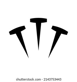 Metal Nail Icon. Vector Illustration. Isolated on White Background. Editable Stroke