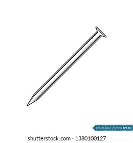 Metal Nail Icon Vector Template