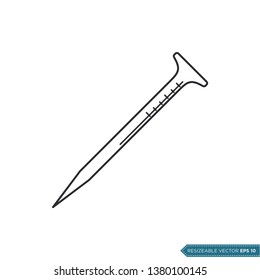 Metal Nail Icon Vector Template