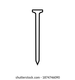 Metal nail line icon. Simple wire nail. Vector Illustration