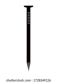 a metal nail on a white background