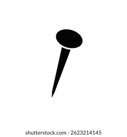 Metal Nail Vector Illustration Isolated On White Background Tool Icon Construction Element