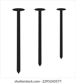 Ilustración vectorial de clavos metálicos