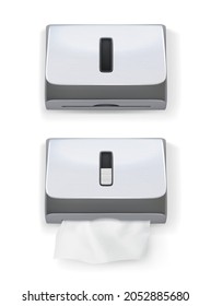 Metal napkin dispenser. Vector illustration.