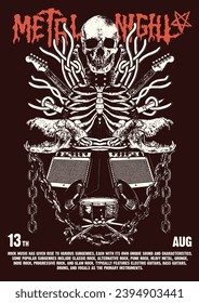 Metal Night Festival Gig Poster Flyer Template