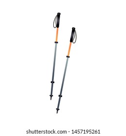 Metal nordic walking sticks, sport at free time