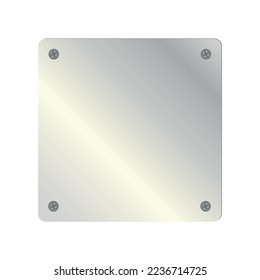 metal note mockup on white background