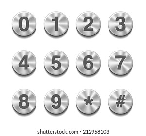 Metal Number button set