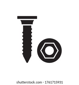 Metal Nut And Bolt Icon Design Vector Template
