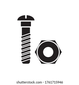 Metal Nut And Bolt Icon Design Vector Template