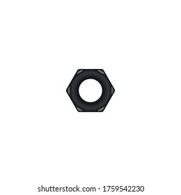 Metal nut icon. Image of a nut for web design on a white background.