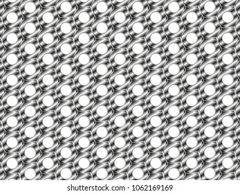 Metal nuts. Abstract composition in several shades of gray with a shadow. Vector illustration.