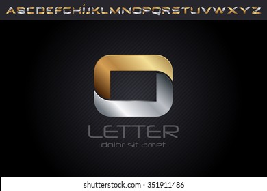 Metal O Letter Logo, alphabet logo design.