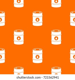 Metal oil barrel pattern repeat seamless in orange color for any design. Vector geometric illustration