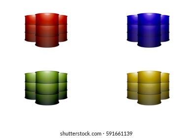 metal oil barrel tank vector
