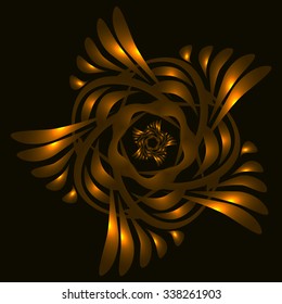Metal orange rose
