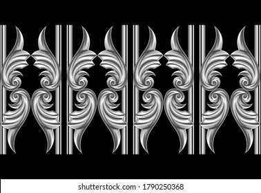 Metal Ornamental Romanesque is a ornament with Silver coloured of ornament of ethnical building on romanesque age. this file is isolated, you can download and use it for any needed.