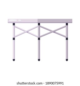 Metal outdoor table on white background cartoon vector illustration