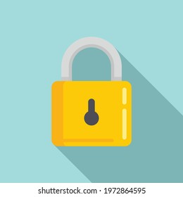 Metal padlock icon. Flat illustration of Metal padlock vector icon for web design