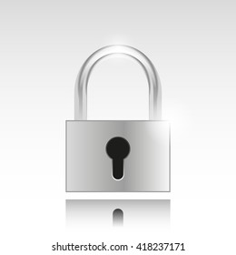 Metal padlock illustration