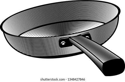 Metal pan on white background. Vector illustration.