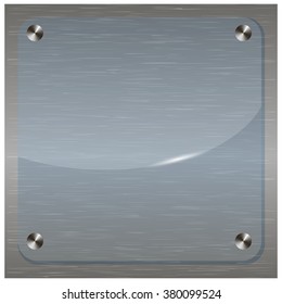 Metal panel with square glass