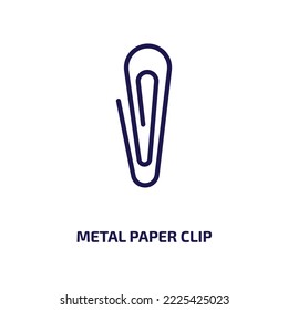 metal paper clip icon from other collection. Thin linear metal paper clip, metal, office outline icon isolated on white background. Line vector metal paper clip sign, symbol for web and mobile