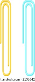 Metal paper clip, illustration, vector on a white background.