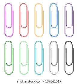 Metal Paper Clips Stock Vector (Royalty Free) 187861517 | Shutterstock