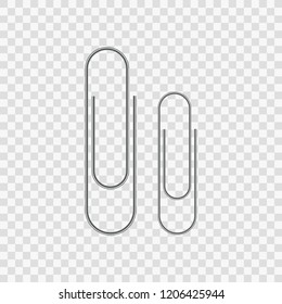 Metal Paper Clips Isolated Attached Paper Stock Vector (Royalty Free ...