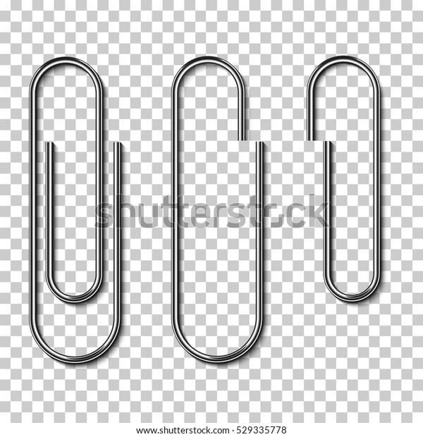 Metal paper\
clips isolated and attached to\
paper