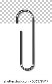 Metal Paperclip Attached To White Paper