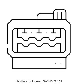 metal part production machine line icon vector. metal part production machine sign. isolated contour symbol black illustration