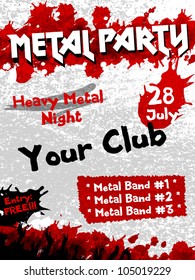Metal Party flyer vector template