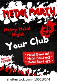 Metal Party flyer vector template