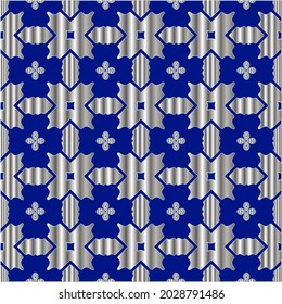 metal pattern on a blue background. 
