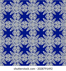 metal pattern on a blue background. 