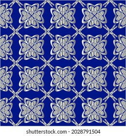 metal pattern on a blue background. 