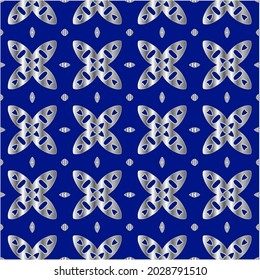 metal pattern on a blue background. 
