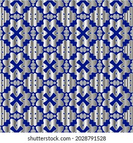 metal pattern on a blue background. 
