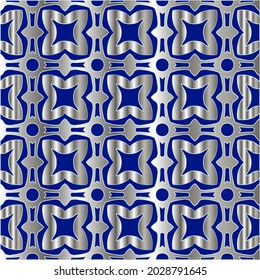 metal pattern on a blue background. 
