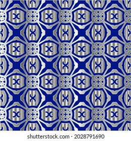 metal pattern on a blue background. 
